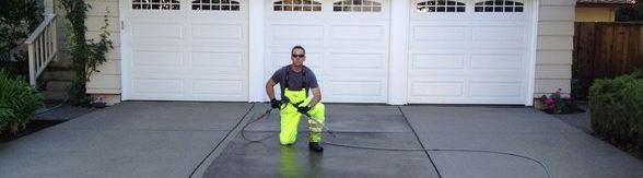 Driveway power wash, pressure wash, cleaning and sealing Danville